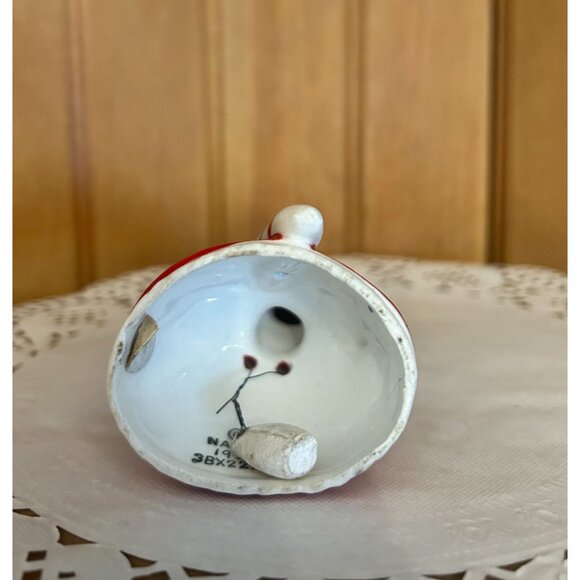 Vintage Napco Christmas Figurine Ceramic Angel Bell Candy Cane Girl - Picture 6 of 10